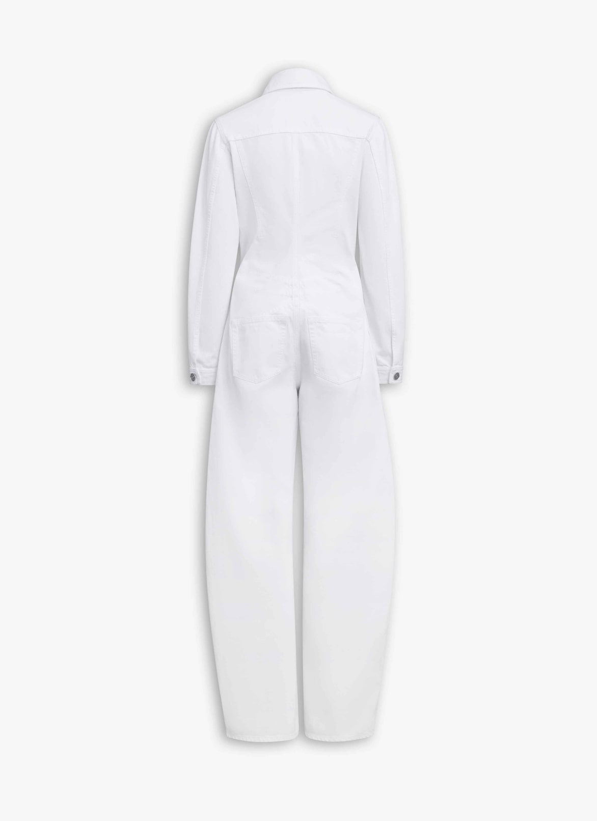 ROUND DENIM JUMPSUIT ALAÏA WHITE ROUND DENIM JUMPSUIT